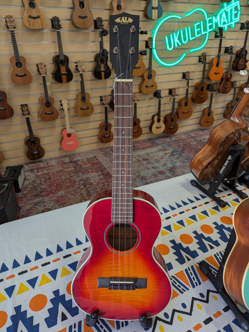 Kala Flamed Maple Tenor - Cherry Burst