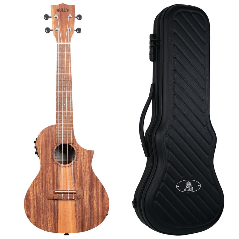 Teak Tri-Top Cutaway Concert Ukulele with EQ