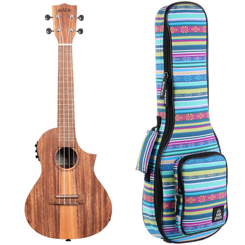 Teak Tri-Top Cutaway Concert Ukulele with EQ