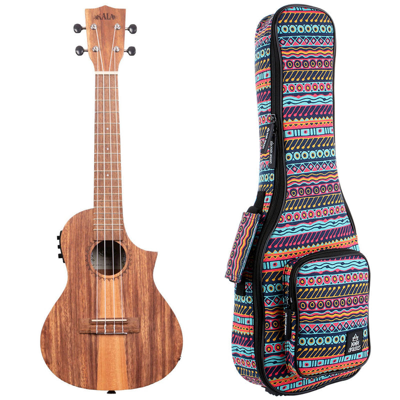 Teak Tri-Top Cutaway Concert Ukulele with EQ