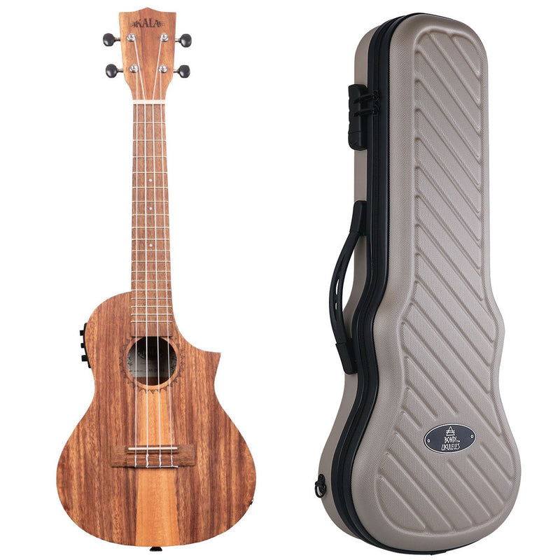 Teak Tri-Top Cutaway Concert Ukulele with EQ