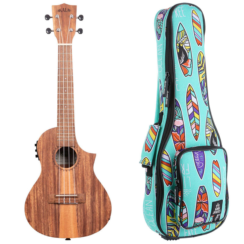 Teak Tri-Top Cutaway Concert Ukulele with EQ