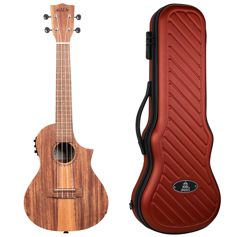 Teak Tri-Top Cutaway Concert Ukulele with EQ