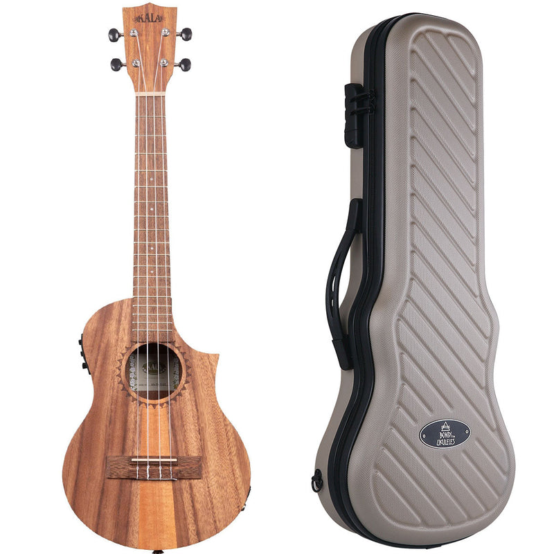 Teak Tri-Top Cutaway Tenor Ukulele with EQ